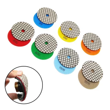 1PC 3 инча 80mm сухи диамантени полиращи подложки Гъвкави шлифовъчни дискове Абразивни инструменти за бетон гранит мрамор