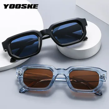 2023 Мода площад слънчеви очила жени мъже нюанси UV400 реколта син чай малка рамка слънчеви очила очила