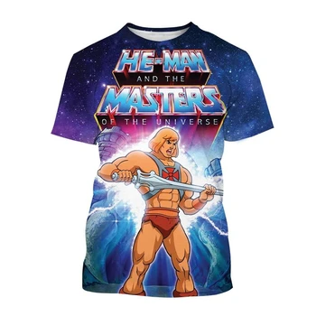 2024 Нови господари на Вселената He-Man 3D тениска Мода Мъжка личност Готино аниме Творчески къс ръкав Деца Забавни тениски