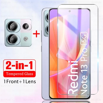 2in1 За Xiaomi Redmi Note 13 Pro закалено стъкло и защитен филм за камера xaomi redmy note13 13pro протектор за екран xiomi readmi