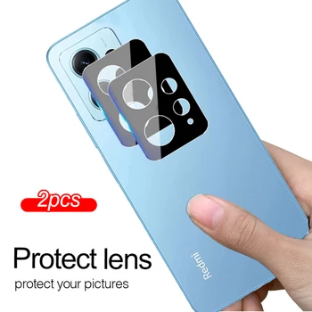 2pcs 3D извито закалено стъкло Защитно покритие на обектива на задната камера за Xiaomi Redmi Note 12 4G Note12 Pro + 5G калъф за защита на обектива