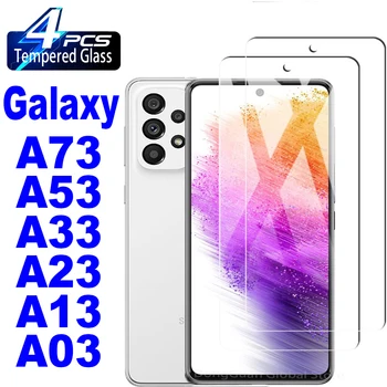 4Pcs HD екран протектор стъкло за Samsung Galaxy A73 A72 A74 A53 A52 A54 A33 A22 A23 A13 A03 5G закалено стъкло