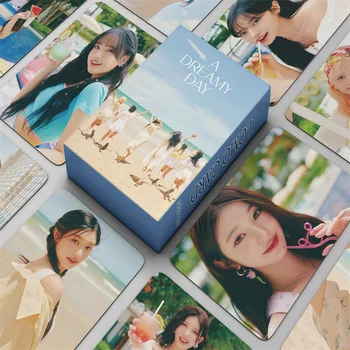 55pcs/set IVE Малък албум с карти A DREAMY DAY LOMO картичка Wonyoung LIZ Gaeul Rei Пощенска картичка отпечатана снимка печат момиче подарък Kpop