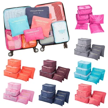 6x пътуване багаж съхранение чанта комплект за дрехи подреден организатор гардероб куфар торбичка случай обувки пакет куб притежателя голям капацитет
