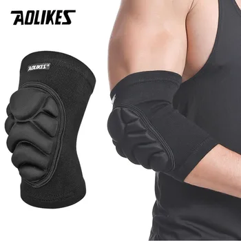 AOLIKES 1Pair Elbow Pads Elbow Protector Volleyball Sponge Support Compression Elbow Braces for Basketball Tennis Football