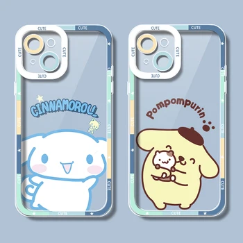 Aoger Sanrio Pochacco Hello Kitty kuromi Калъф за телефон за Apple iPhone 14 12 13 11 Pro Max Mini Funda Течен прозрачен капак