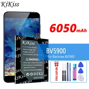 KiKiss за Blackview BV5900 батерия висококачествена батерия с висок капацитет 6050mAh за Blackview BV5900 смарт телефон + безплатни инструменти