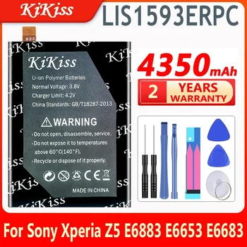 KiKiss литиево-йонна полимерна батерия за подмяна на мобилен телефон 4350mAh за Sony Xperia Z5 E6883 E6653 E6683 LIS1593ERPC