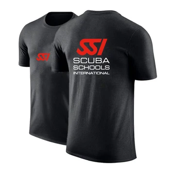 Scuba Diving Dive SSI печат мода 2023 лятото на новия човек плътен цвят къс ръкав кръг врата свободно време памук T ризи върховете