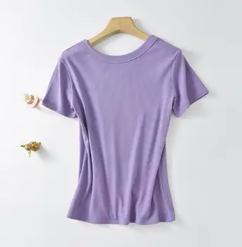 Solid Basic Дамски тениска с къс ръкав Casual цвят