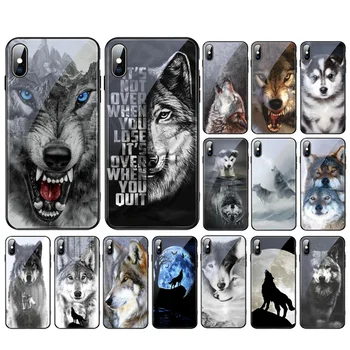 Wolf Animal Glass телефон случай за Samsung Galaxy S23 S22 S21 S20 Ultra S20 S22 S21 S20FE A52 A33 A13 A32