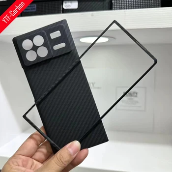 YTF-Carbon Калъф за телефон от въглеродни влакна за Xiaomi MIX Fold 3 Арамидни влакна Ултра-тънък устойчив на разбиване твърд калъф MIX Fold 3