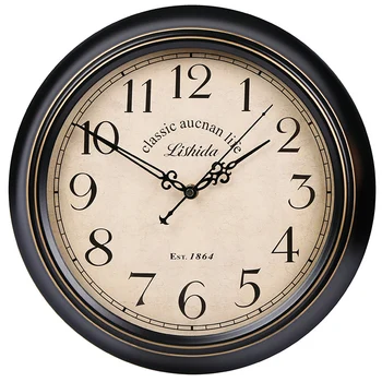 Американски ретро безшумен стенен часовник Всекидневна Прост европейски творчески европейски стенен часовник Скандинавско изкуство декоративен часовник