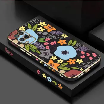 Великолепно цвете луксозно покритие телефон случай за Oppo A54 A53 A55 A57 A83 A94 A79 A77 A74 A31 A33 A96 A16 A72 A78 A76 A95 A15 капак