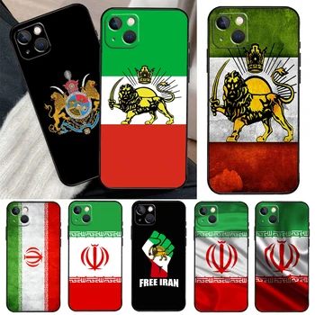 Иран флаг телефон случай за iPhone 11 12 13 14 15 Pro Max Mini X XR XS Max 7 8 Plus SE 2020 Cover Funda