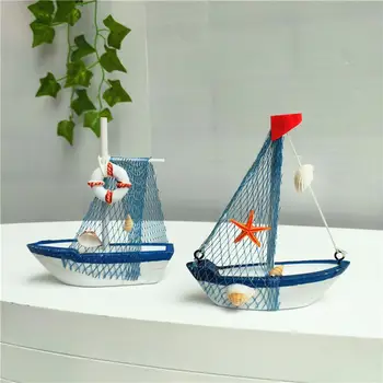 Модел кораб дървени миниатюрни кораб лек изящни надеждни дървени ветроходна лодка декорация у дома орнамент