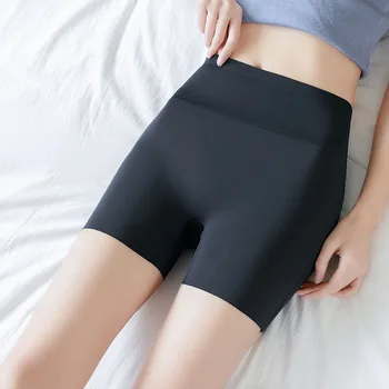 Нови популярни летни предпазни панталони за жени: тънки, анти-експозиционни, не-кърлингови, ледени копринени шорти с висока талия с голям размер
