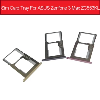 Оригинален адаптер за тава за SIM карти за Asus Zenfone 3 Max ZC553KL SIM SD карта слот титуляр резервни части