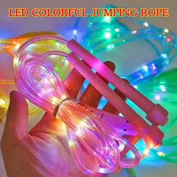 Светещо въже за скачане издръжливо и готино LED светещо скачащо въже за деца осветява скачане на въже за физически упражнения H2M5