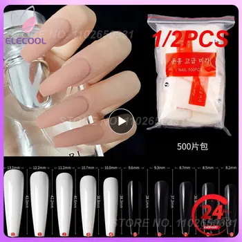 1/2PCS естествени фалшиви нокти на ноктите Маникюр Арт дисплей практика акрил UV гел лак инструмент нокти нокти