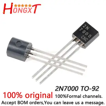 100PCS 100% НОВ Оригинален 2N7000 TO-92 N-канален 60V 200mA MOSFET полеви транзистор.