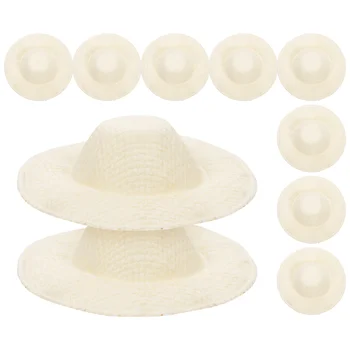 10pcs Sombreros мини шапки мини тъкани шапка шапки DIY аксесоари
