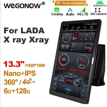 13.3'' Ownice 1Din Android 10.0 Car Radio 360 Панорама за LADA Xray Xray GPS Auto Audio Player SPDIF Rotatable 4G LTE NO DVD