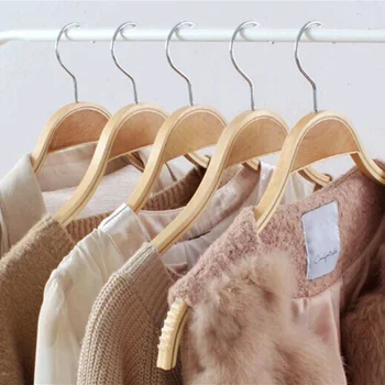 1PC Дървени закачалки за съхранение на дрехи за възрастни Сушилня против хлъзгане Висящ държач за гардероб Организатор на рокля за домакински дрехи