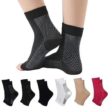 1Pair глезена скоба компресия ръкав плантарен фасциит чорап за ахилесов тендинит болки в ставите открит фитнес арка подкрепа чорап