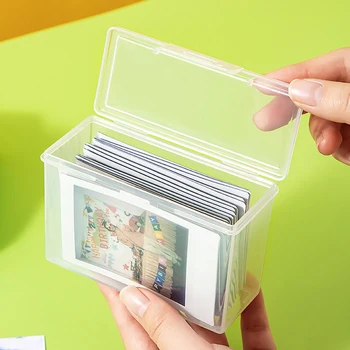 1pc прозрачна кутия за съхранение Kpop Photocard кутия идол карти контейнери за съхранение Kpop албум пластмасови стикери карта организатор случай