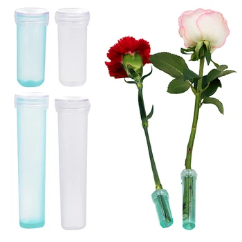 20Pcs пластмасови пресни цвете хранене тръба с капачка вода съхранение тръба запази пресни хидропонни контейнер флорални вода тръба