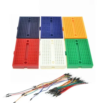 2PCS SYB-170 Mini Solderless Prototype Breadboard 170 Tie-points Jumper Cable Wire Kit, за Arduino Diy електронен комплект