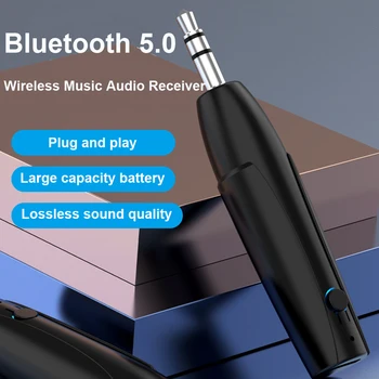 3.5MM жак Безжичен Bluetooth-съвместим 5.0 приемник Aux Handsfree стерео аудио адаптер приемник за високоговорител за слушалки за кола