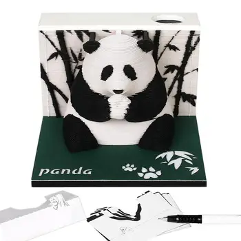 3D Panda Memo картон Memo Pad Panda дизайн декоративни откъсване DIY коледна хартия дърворезба изкуство десктоп декорация подарък за