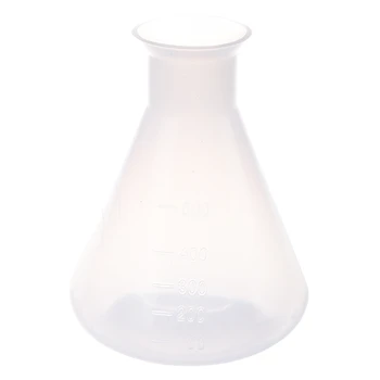3X 500Ml Прозрачна пластмасова лабораторна бутилка за съхранение на химически конусовидни колби