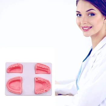 4-в-1 Подложка за обучение на дентални шевове Проектирана 4 реалистични силиконови подложки за зъбни шевове Множество видове рани Образование Използвайте H7EC