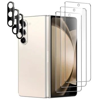 6 пакет за Samsung Galaxy Z Fold 5 протектор 3 пакет 9H закалено стъкло преден екран протектор 3 пакет камера обектив протектор