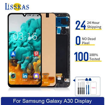 AMOLED A30 дисплей за Samsung Galaxy A30 A305 A305F A305A LCD сензорен екран дигитайзер събрание подмяна