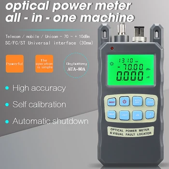 All-IN-ONE Оптичен електромер -70 + 10dBm с визуален локатор на грешки Тестер за оптични влакна 30Mw VFL