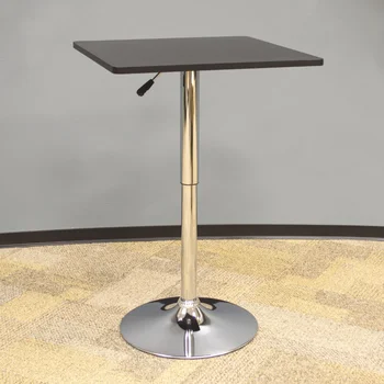 AmeriHome Регулируема таблица за височина на бара с черно покритие Wood Top бар маса