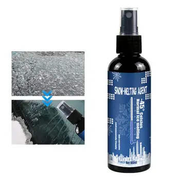Car Defroster Spray Quick Snow Melter Simple Spray Deicer Winter Supplies 100ml Ефективен за огледала Дръжки за повишаване на безопасността