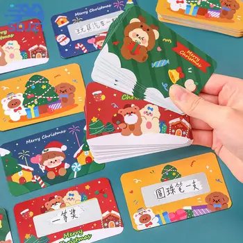Cartoon Merry Christmas Reward Scratch Card Film Coated Stickers Scratch Off Labels Коледни стикери Diy Children's Redemption