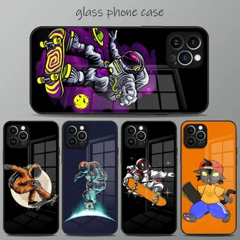 Cool Skate телефон случай за IPhone 12Pro 14 13 11 Pro Max Mini X XR XSMax 8 7 6s Plus SE 2020 Капак от закалено стъкло