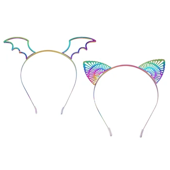 Cosplay Wings for Cat Ears Hair Hoop Halloween Headdress Metal Headband All-match for Halloween Costume