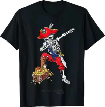 Dabbing пиратски скелет Dab Wmen Хелоуин костюм подарък тениска за мъже лято къс ръкав дропшипинг улично облекло Camisas