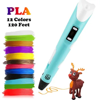 Dikale 3D писалка LED екран DIY 3D печат писалка PLA нишки творчески играчка подарък за деца дизайн рисунка 3D принтер писалка рисуване Stift