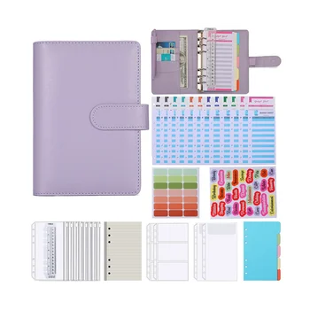Dotted Journal Kit, A6 Grid Journal Loose Leaf with Ring Binder, Colored Pen, Stencils, for Journal Diary