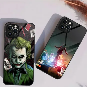 Face Smile-J-JokerS Калъф за телефон за IPhone 14 Pro 12 13 11 Mini X XS XR Max 8 7 6 Plus SE 2020 Дизайн на стъкло Back Cove