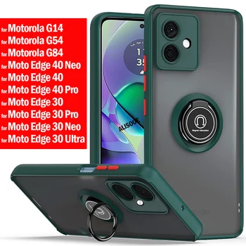 Funda за Motorola G14 G54 G84 Стойка за пръстен Capa за Moto Edge 40 Neo 30 Pro G53 G23 G13 E22 E22i G72 G52 G42 G32 G22 капак