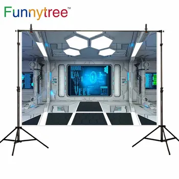 Funnytree фонове за фото студио светлина Научна фантастика космически кораб интериор фотография Пространство фон фотофон фотозона